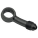 Seven metallic and black Goodridge Universal AN-Type Brake Line Fittings by Goodridge are arranged in a circle around a T-shaped fitting, ideal for brake or hydraulic systems, set against a white background.