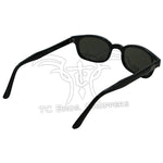 KD's Sunglasses-Silver Mirror by KD's Sunglasses are black, rectangular shades with a lightweight design and silver mirrored lenses, displayed from the front.