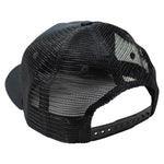 The back of a TC Bros. Ol' Pete Trucker Hat - Black mesh TC Bros trucker hat with an Adjustable Snapback Closure.