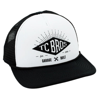 TC Bros. Diamond Trucker Hat - White/Black
