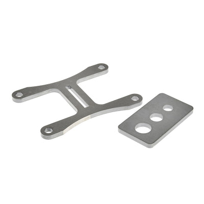 A pair of DIY/U-Weld Harley Four Speed Transmission Work Stand/Jig brackets by Pangor Cycles for repairing or rebuilding on a white background.