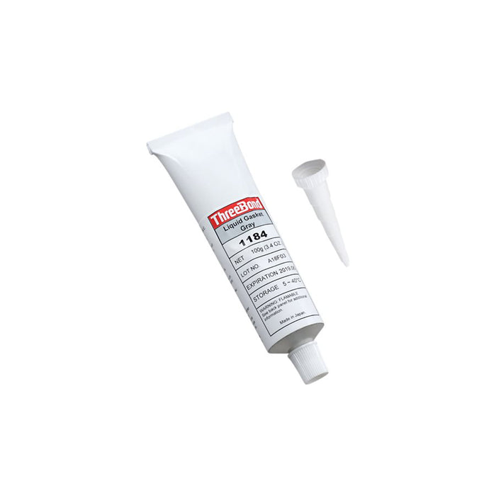 A tube of white glue with a Three Bond 1184 Liquid Gasket Sealant 3.4oz.