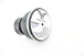 A black and white TC Bros. Choppers Air Spring button with adjustability on a white surface.