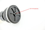 A black and white image featuring TC Bros. Choppers Air Spring adjustability and vibration dampening.