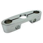 A Moto Iron® Top Triple Clamp for Springer Front Ends, a metal object with holes.