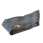 A Sedona Rear Inner Tube 4.5/5.10-18" with a threaded metal valve stem on a white background.