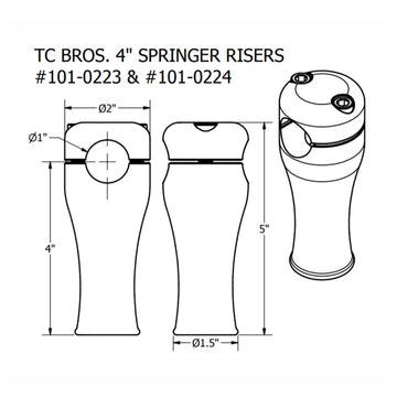 Motorcycle Handlebar Risers | Billet Harley Dyna & Softail Risers | TC ...