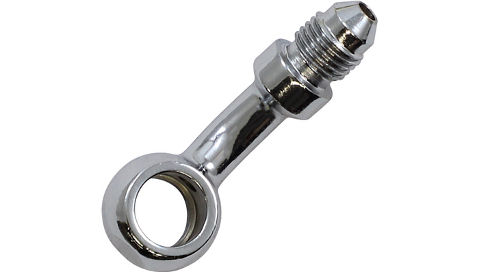 An image of a Goodridge 3/8" (10mm) 35 Degree Banjo Brake Line Fitting - Chrome on a white background.