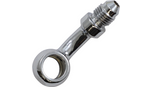 Seven metallic and black Goodridge Universal AN-Type Brake Line Fittings by Goodridge are arranged in a circle around a T-shaped fitting, ideal for brake or hydraulic systems, set against a white background.
