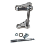 The TC Bros. Extra-Narrow Triple Tree Set for Harley-Davidson 39mm Narrowglide, including bolts, washer, nut, and axle, is displayed on a white background.