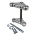 A set of TC Bros. Extra Narrow Triple Tree Set for 2004-2007 Harley Davidson Sportster clamps and bolts on a white background.