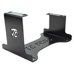 TC Bros. Harley Big Twin Engine Stand (1936-1999, except Twin Cam) features a black metal bracket with "TC BROS" cutout and logo, providing sturdy support for mechanical assemblies. Brand: TC Bros.