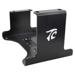 TC Bros. Harley Big Twin Engine Stand (1936-1999, except Twin Cam) features a black metal bracket with "TC BROS" cutout and logo, providing sturdy support for mechanical assemblies. Brand: TC Bros.