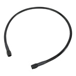 Two Goodridge Universal AN-Type Brake Lines—one silver, one black—with stainless steel braided hoses and threaded connectors are coiled together on a white background, suitable for hydraulic and brake fluid applications.