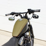 TC Bros. 1" BMX Handlebar by TC Bros.—chrome with a straight crossbar and upward-angled grips for a vintage BMX style inspired by classic Harley bars, shown on a plain white background.