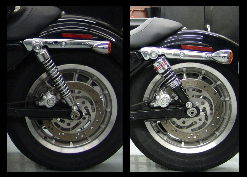 Burly Slammer 10.5" Shocks for Harley Davidson Sportster XL 1988-2003 - Black