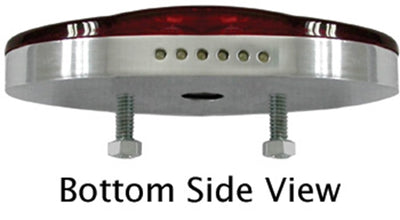 A bottom side view of a Mid-USA LED Thin Cateye Tail Light with a thin design and LED bulbs.