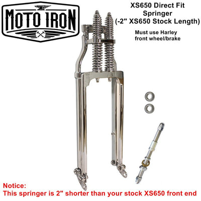 Moto Iron® Chrome Springer Kit For Yamaha XS650 -2 Under springs are perfect for those looking to achieve a Harley style or install them on a Springer.
