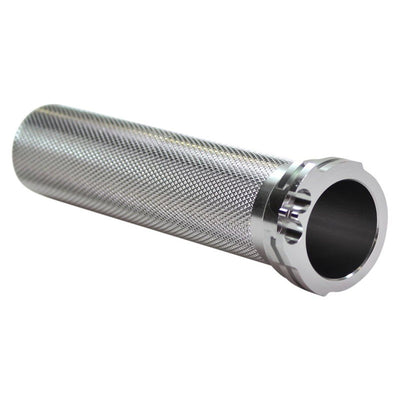 A durable stainless steel hose with a hole in it, perfect for aftermarket rubber grips and the TC Bros. 1" Billet Motorcycle Throttle Tube - Aluminum.