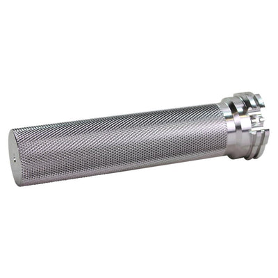 A TC Bros. 1" Billet Motorcycle Throttle Tube - Aluminum with a durable metal handle, perfect for aftermarket rubber grips, showcased on a white background.