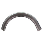 The TC Bros. ARCHIVED 5" Wide Raw Steel Flat Bobber/Chopper Fender features a smooth, curved unfinished metal design with no visible mounting hardware.