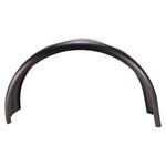 The TC Bros. ARCHIVED 5" Wide Raw Steel Flat Bobber/Chopper Fender features a smooth, curved unfinished metal design with no visible mounting hardware.