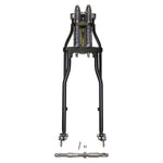 An image of a Moto Iron® Wishbone Springer Front End +6" Length Black fits Dyna 1991-17 & Sportster 04-up suspension for a motorcycle.