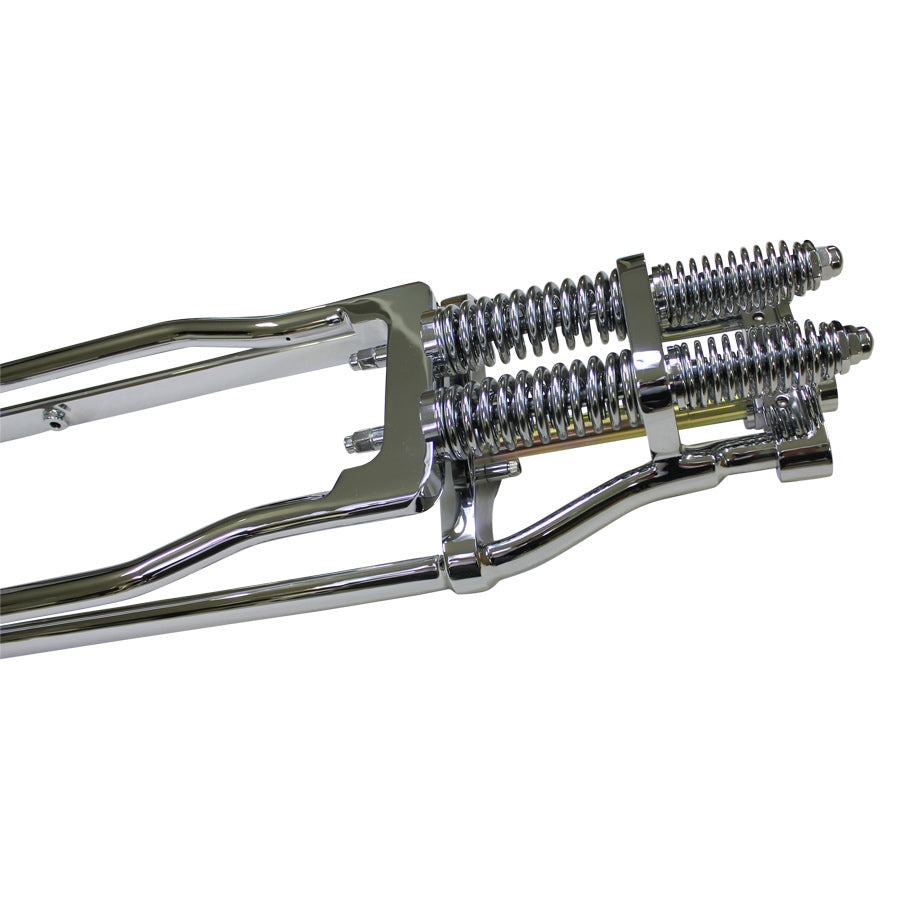 Moto Iron® offers a high quality Wishbone Springer Front End +2" Length Chrome for Dyna 1991-17 & Sportster 04-up.