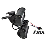 The TC Bros. Scrambler LED Headlight Kit for Harley-Davidson includes two black LED light bars with wiring, connectors, brackets, and hardware—perfect for off-road use or upgrading your Harley's lighting system.