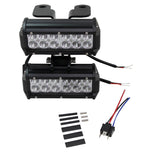 A pair of TC Bros. Scrambler LED Headlight Kit for Harley Davidson - Dual on a white background.