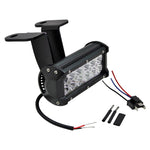 The TC Bros. Scrambler LED Headlight Kit for Harley-Davidson includes two black LED light bars with wiring, connectors, brackets, and hardware—perfect for off-road use or upgrading your Harley's lighting system.