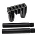 A pair of black TC Bros. Pro Series Modular Risers for a motorcycle, designed for high performance and ease of installation.