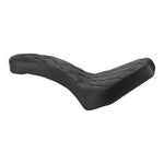 A TC Bros. Hardtail Rigid Cobra Seat Black Diamond with diamond stitch style on a white background.