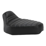 TC Bros.'s Hardtail Rigid Mount Solo Seat Black Pleated with chopper solo seats featuring horizontal pleated stitching style