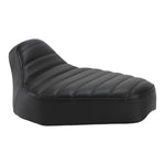 TC Bros.'s Hardtail Rigid Mount Solo Seat Black Pleated with chopper solo seats featuring horizontal pleated stitching style