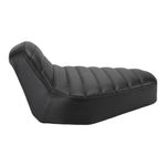 TC Bros. Hardtail Rigid Mount Solo Seat Black Pleated with horizontal pleated stitching style.