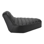 TC Bros. Hardtail Rigid Mount Solo Seat Black Pleated with horizontal pleated stitching style.