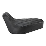 The TC Bros. Hardtail Rigid Mount Solo Seat Black Diamond chopper seats feature diamond stitching style.
