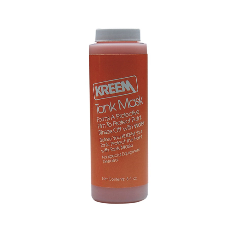 A bottle of Kreem Tank Mask, a protective film for painted surfaces, on a white background.