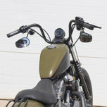 TC Bros. 1" Narrow Mini Apes Handlebars - 8" Chrome with chrome accents and TC Bros. narrow mini apes handlebars.