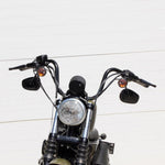 TC Bros. 1" Narrow Apes Handlebars by TC Bros. in black and chrome are shown on a white background—ideal for anyone after classic apehanger style for their custom ride.