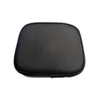 The TC Bros. Clamp-On Sissy Bar Pad is a black, rectangular leather pad with visible stitching, shown on a white background—ideal for adding comfort and style to your TC Bros. sissy bar.