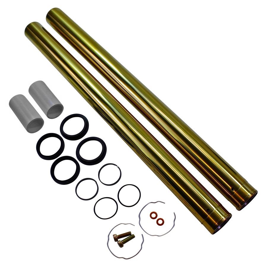 Gold Titanium Nitride Coated Fork Tubes "+2" Length" 49mm for FXD/FXDWG Dyna Wide Glide