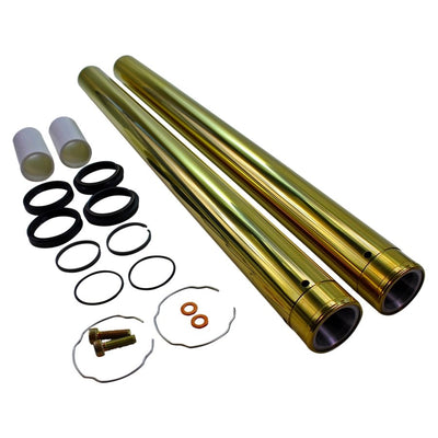Gold Titanium Nitride Coated Fork Tubes "+2" Length" 49mm for FXD/FXDWG Dyna Wide Glide