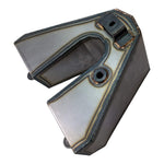 The TC Bros. Horseshoe Oil Tank Kit for 1982-2003 Sportster Hardtail features welded seams, two mounting tabs, and two differently sized circular openings on one side.