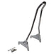 The TC Bros. Kickback Sissy Bar for Harley-Davidson M8 Softail (Chrome) by TC Bros., including mounting brackets and hardware, is shown on a white background.