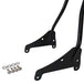 The TC Bros. Kickback Sissy Bar for Harley-Davidson M8 Softail in black includes mounting brackets, screws, and washers for easy rear installation on your motorcycle.