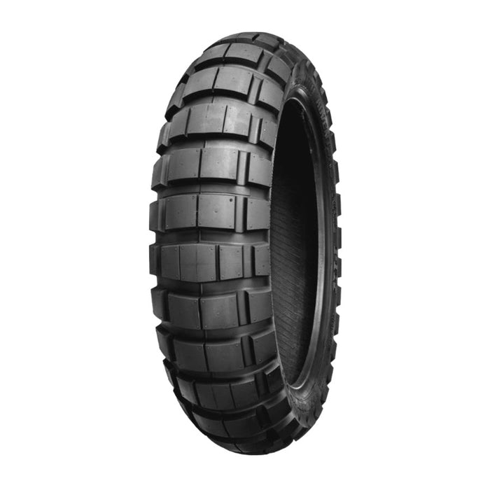 An image of a Shinko 805 Dual Sport Rear Tire 120/90-18 65R Bias TT on a white background.