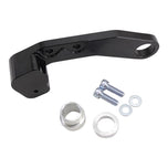A black TC Bros. mounting bracket for TC Bros. 2006-2007 Harley Dyna Rear Axial Brembo Bracket 12.6in Rotor motorcycles with bolts and nuts.