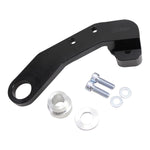 A black TC Bros. bracket with a bolt and nut for a Harley Dyna.